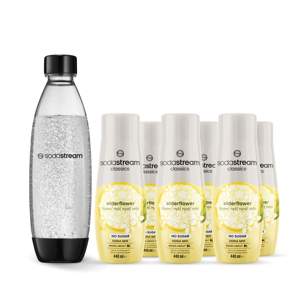 6-pack Elderflower + 1L Diskmaskinssäker Flaska Fuse