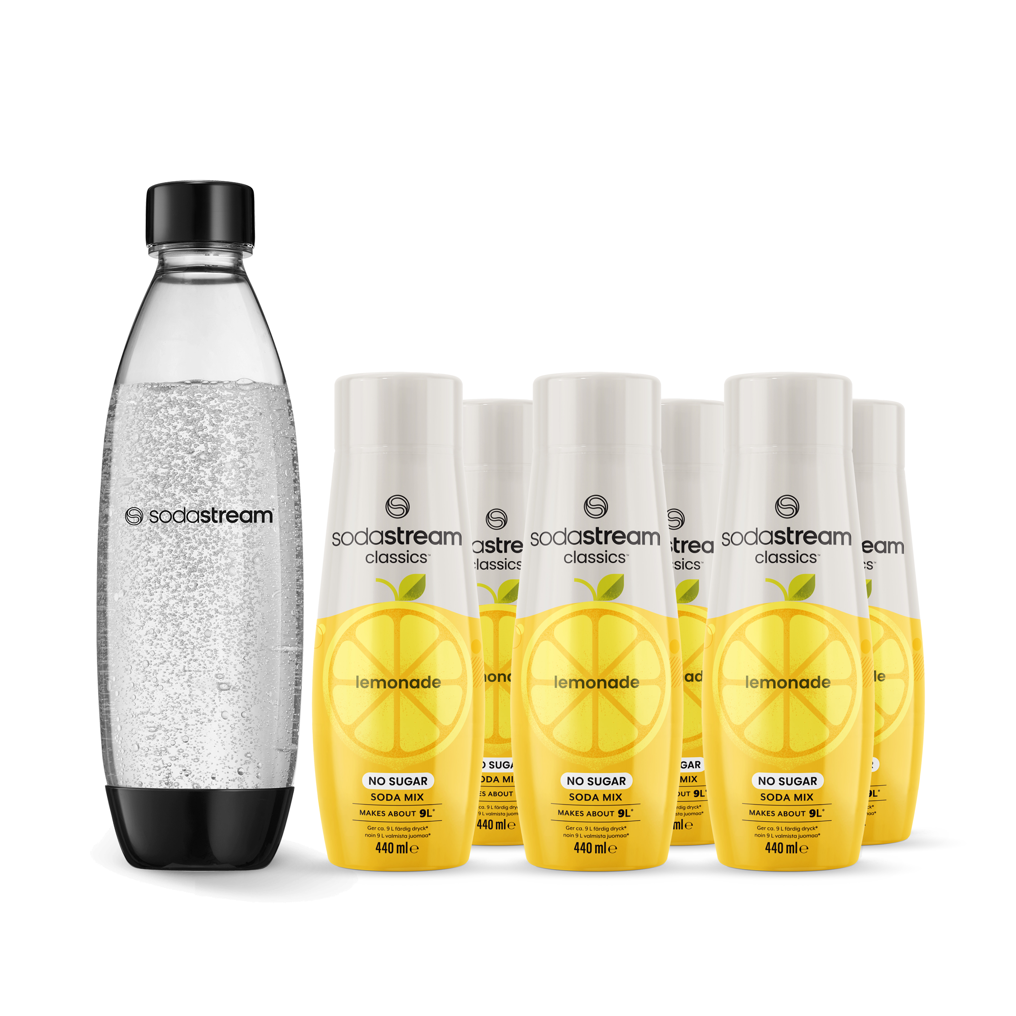 6-pack Lemonade + 1L Diskmaskinssäker Flaska Fuse sodastream