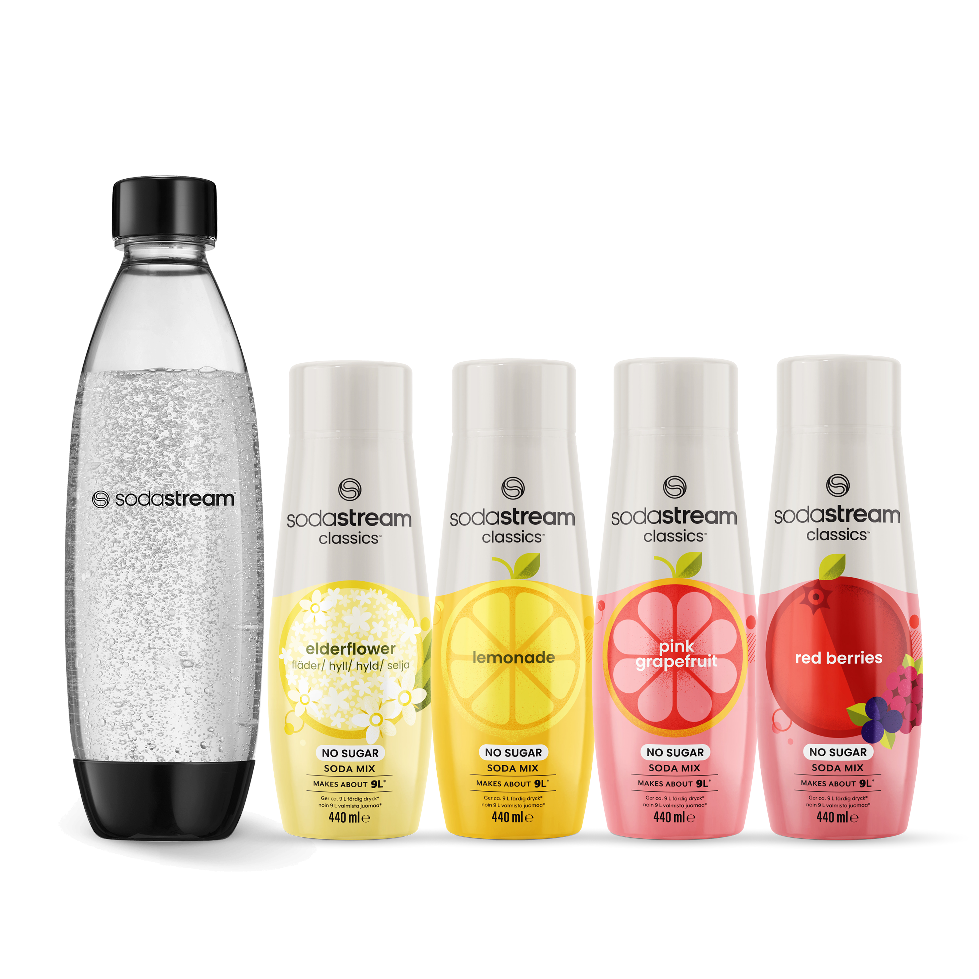 sodastream Fruits Mixpaket + 1L Diskmaskinssäker Flaska Fuse