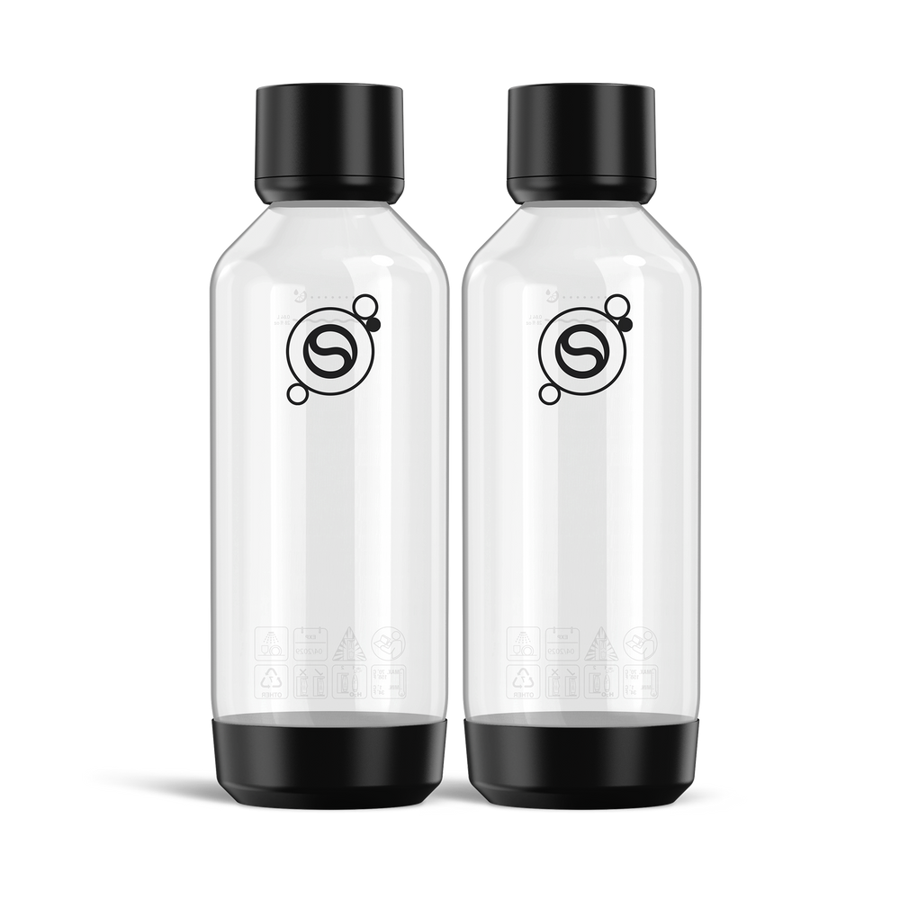 Fizz & Refresh 2-pack 1L Flaska Svart