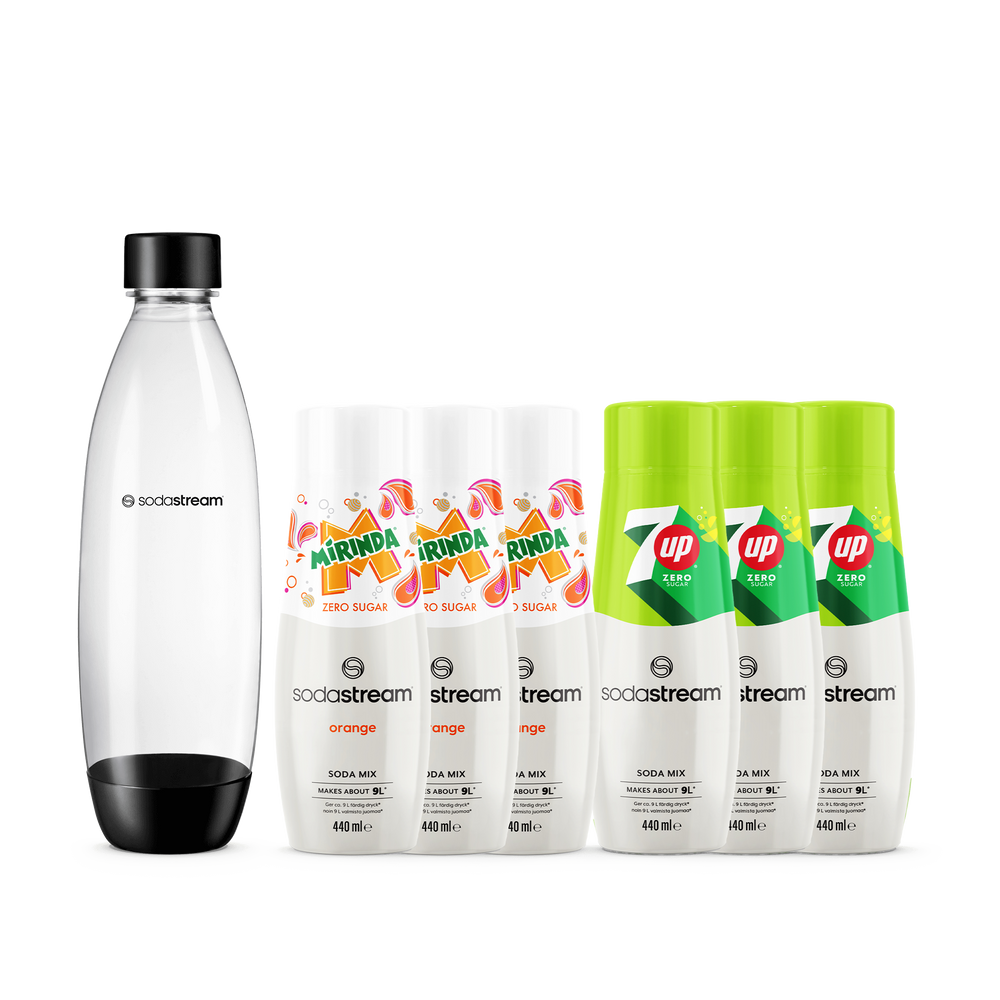 7UP/Mirinda Mixpaket + 1L Diskmaskinssäker Flaska Fuse